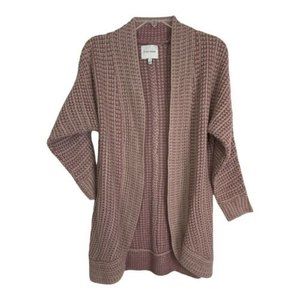 Pink Rose Womens Sweater Size Small Open Front Pink Long Sleeve Shawl Cardigan